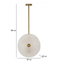 Lampadario metallo dorato 2 punti luce - Arrediorg