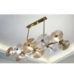 Lampadario in metallo dorato con 7 punti luce - Arrediorg