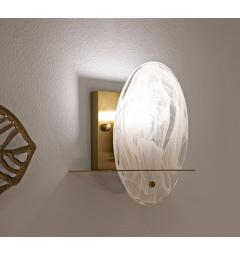 Lampada da parete in metallo dorato e vetro - Arrediorg