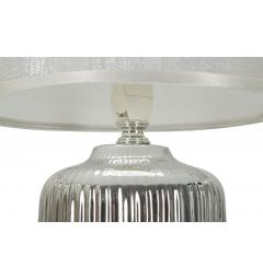 Lampada da tavolo in ceramica bianca e argentata - Arrediorg