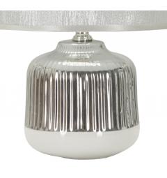 Lampada da tavolo in ceramica bianca e argentata - Arrediorg