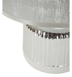 Lampada da tavolo in ceramica bianca e argentata - Arrediorg