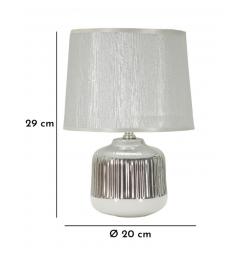 Lampada da tavolo in ceramica bianca e argentata - Arrediorg