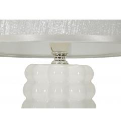 Lampada da tavolo in ceramica bianca e argentata - Arrediorg
