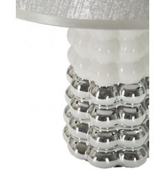 Lampada da tavolo in ceramica bianca e argentata - Arrediorg
