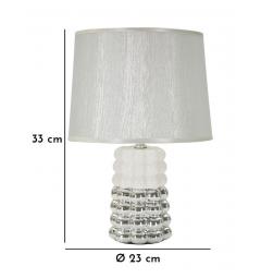 Lampada da tavolo in ceramica bianca e argentata - Arrediorg