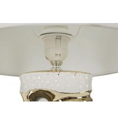 Lampada da tavolo in ceramica bianca e dorata - Arrediorg