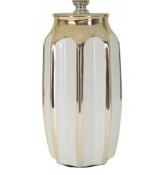 Lampada da tavolo in ceramica bianca e dorata - Arrediorg