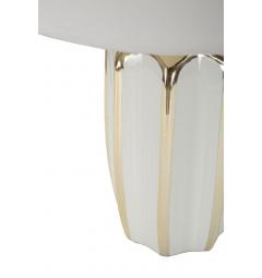 Lampada da tavolo in ceramica bianca e dorata - Arrediorg