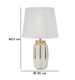 Lampada da tavolo in ceramica bianca e dorata - Arrediorg