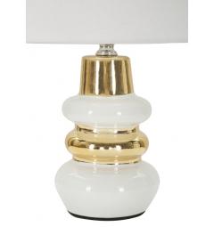 Lampada da tavolo in ceramica bianca e dorata - Arrediorg