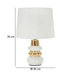 Lampada da tavolo in ceramica bianca e dorata - Arrediorg