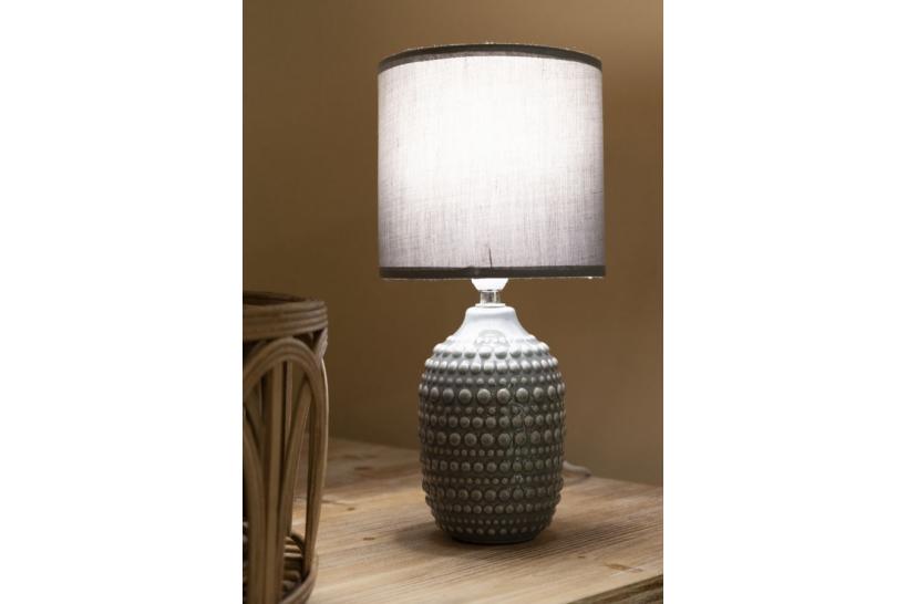 Lampada da comodino con base grigia - Arrediorg Lampada da comodino con base grigia - Arrediorg