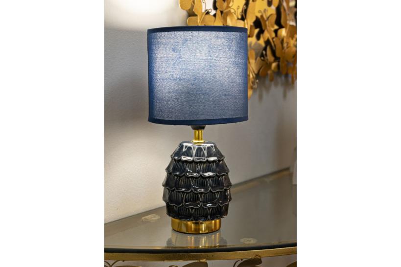 Lampada da comodino blu a forma di pigna - Arrediorg Lampada da comodino blu a forma di pigna - Arrediorg