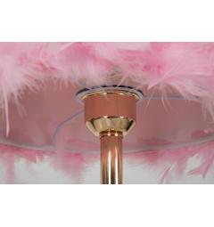 Lampada da tavolo rosa in metallo dorato - Arrediorg