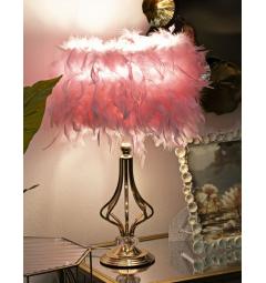 Lampada da tavolo rosa in metallo dorato - Arrediorg