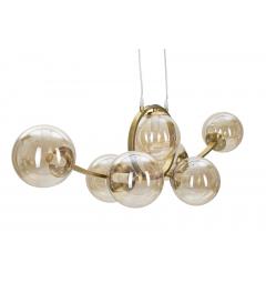 Lampadario in metallo dorato dalle linee essenziali - Arrediorg