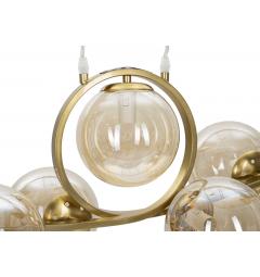 Lampadario in metallo dorato dalle linee essenziali - Arrediorg