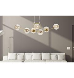 Lampadario in metallo dorato dalle linee essenziali - Arrediorg