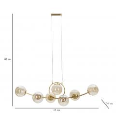 Lampadario in metallo dorato dalle linee essenziali - Arrediorg