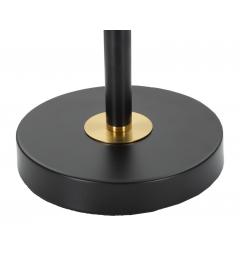 Lampada da tavolo in metallo nero e oro paralume in tessuto a due livelli - Arrediorg
