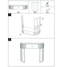 Console da muro elegante e sofisticata in simil pelle trapuntata - Arrediorg