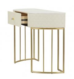 Console da muro elegante e sofisticata in simil pelle trapuntata - Arrediorg