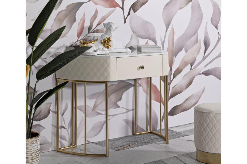 Console da muro elegante e sofisticata in simil pelle trapuntata - Arrediorg Console da muro elegante e sofisticata in simil pelle trapuntata - Arrediorg