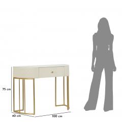 Console da muro elegante e sofisticata in simil pelle trapuntata - Arrediorg