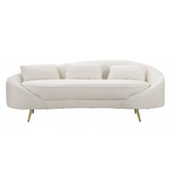 Divanetto 3 posti in tessuto imbottito beige - Arrediorg
