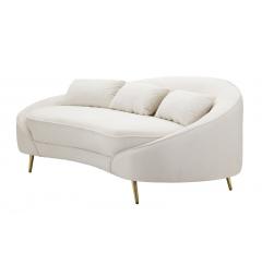Divanetto 3 posti in tessuto imbottito beige - Arrediorg