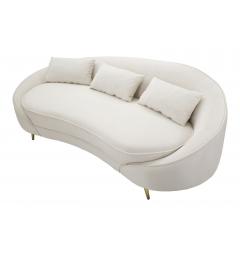 Divanetto 3 posti in tessuto imbottito beige - Arrediorg