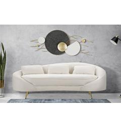 Divanetto 3 posti in tessuto imbottito beige - Arrediorg