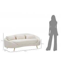Divanetto 3 posti in tessuto imbottito beige - Arrediorg