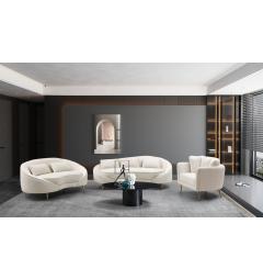 Divanetto 3 posti in tessuto imbottito beige - Arrediorg