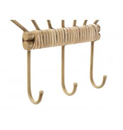 Appendiabiti da parete in metallo con finiture in rattan - Arrediorg