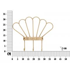 Appendiabiti da parete in metallo con finiture in rattan - Arrediorg