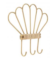 Appendiabiti da parete in metallo con finiture in rattan - Arrediorg
