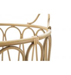 Cesto rotondo in metallo con finiture in rattan - Arrediorg