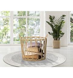 Cesto rotondo in metallo con finiture in rattan - Arrediorg