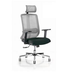 Sedia ufficio con poggiatesta certificata grigio VERTIGO