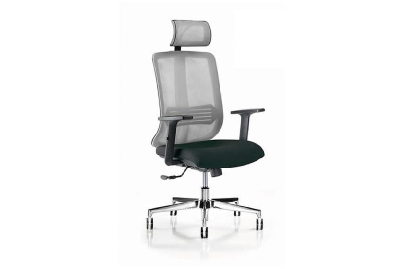 Sedia ufficio con poggiatesta certificata grigio VERTIGO Sedia ufficio con poggiatesta certificata grigio VERTIGO