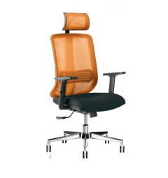 Sedia ergonomica certificata UNI EN 1335 VERTIGO con schienale arancione