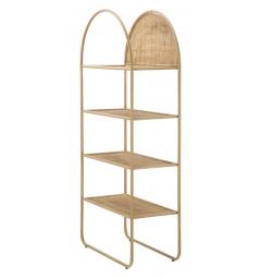 Libreria rettangolare in metallo e rattan - Arrediorg