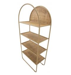 Libreria rettangolare in metallo e rattan - Arrediorg
