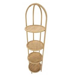 Libreria rotonda in metallo con finiture in rattan - Arrediorg