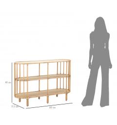 Console in metallo e rattan 3 ripiani - Arrediorg