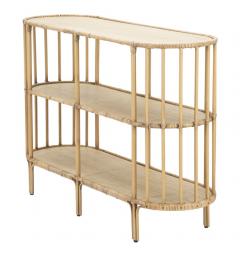 Console in metallo e rattan 3 ripiani - Arrediorg