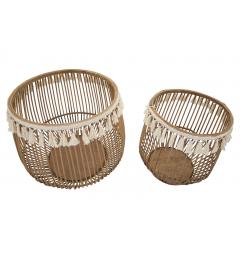 Coppia di cestoni rotondi in rattan - Arrediorg