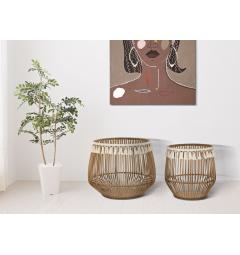 Coppia di cestoni rotondi in rattan - Arrediorg
